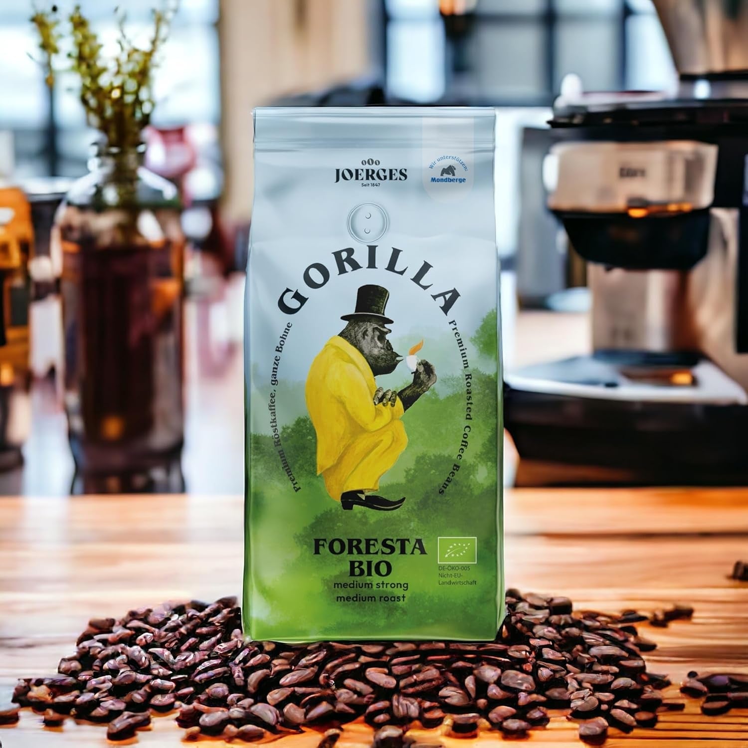 Gorilla Foresta Koffie 6 x 1000 g hele geroosterde bonen | Arabica-melange | Portafilter en volautomatische espressomachines | Espresso koffie