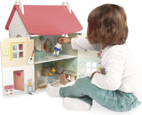 Janod - Mijn eerste houten poppenhuis - 10 accessoires - Poppenmeubels - Magnetische deuren en afneembaar dak - FSC-gecertificeerd houten speelgoed - Vanaf 3 jaar