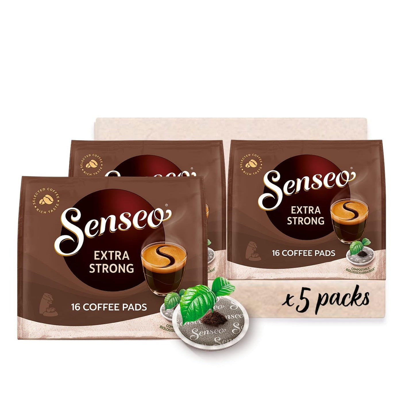Senseo Pads Extra Sterk, 5 x 16 Getränke, 80 Kaffeepads