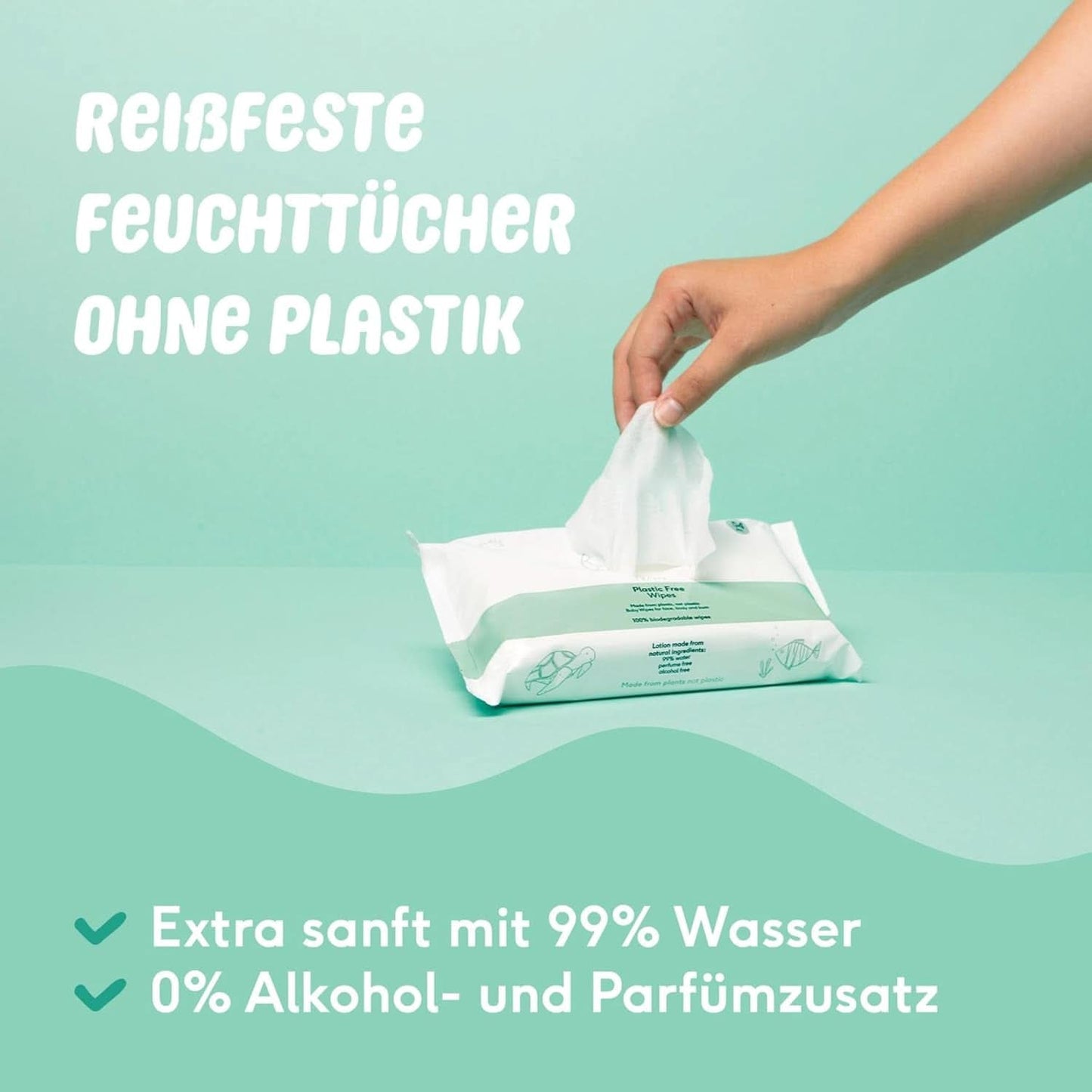 Naïf Plastikfreie Feuchttücher 864 Stück (16Er X 54 Feuchttücher) - Pflege Für Babypo, Körper Und Gesicht - 99% Aus Wasser - 0% Parfum en Alkohol - Nachhaltige Feuchttücherbox Eukalyptus Sensitiv Naty Shop