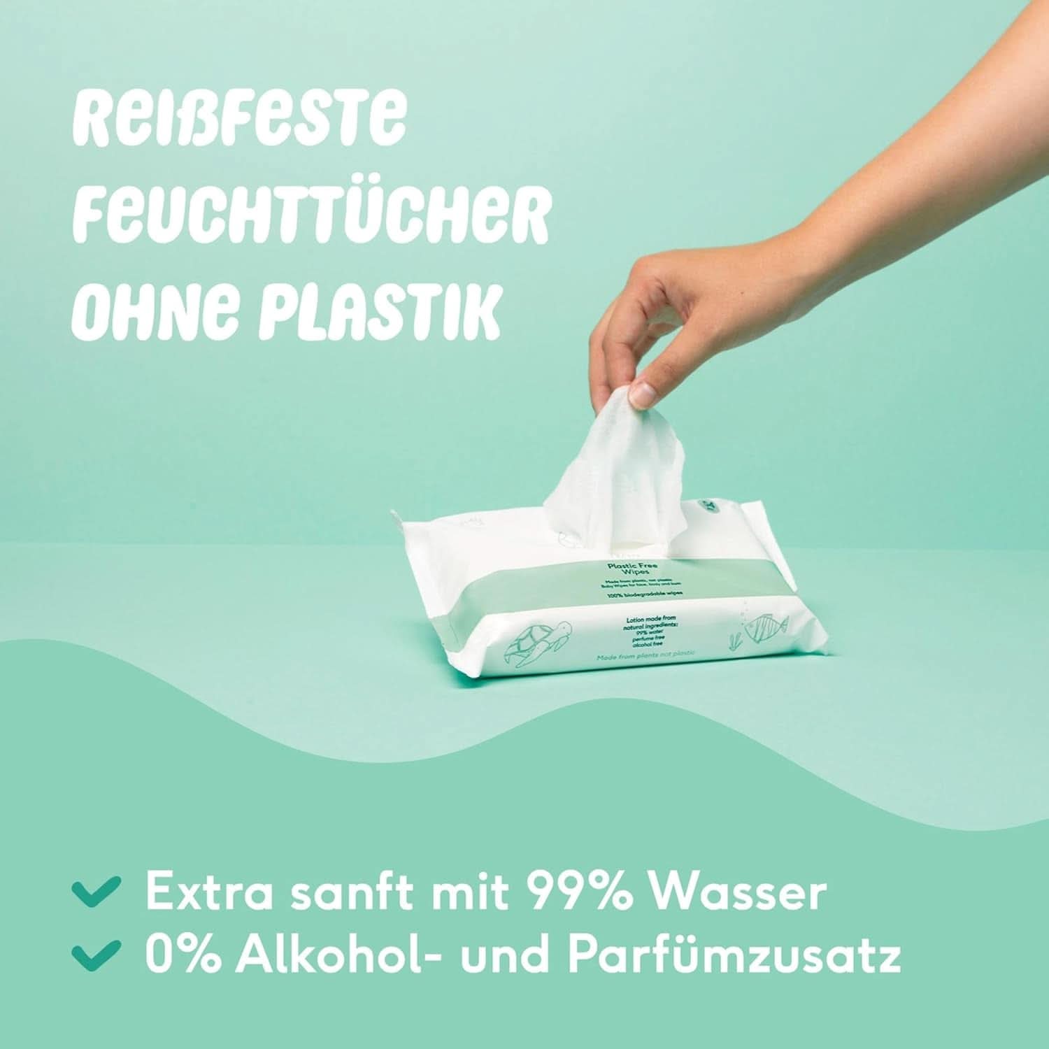 Naïf Plastikfreie Feuchttücher 864 Stück (16Er X 54 Feuchttücher) - Pflege Für Babypo, Körper Und Gesicht - 99% Aus Wasser - 0% Parfum en Alkohol - Nachhaltige Feuchttücherbox Eukalyptus Sensitiv Naty Shop