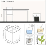LECHUZA CUBE Cottage 30 graniet 15372