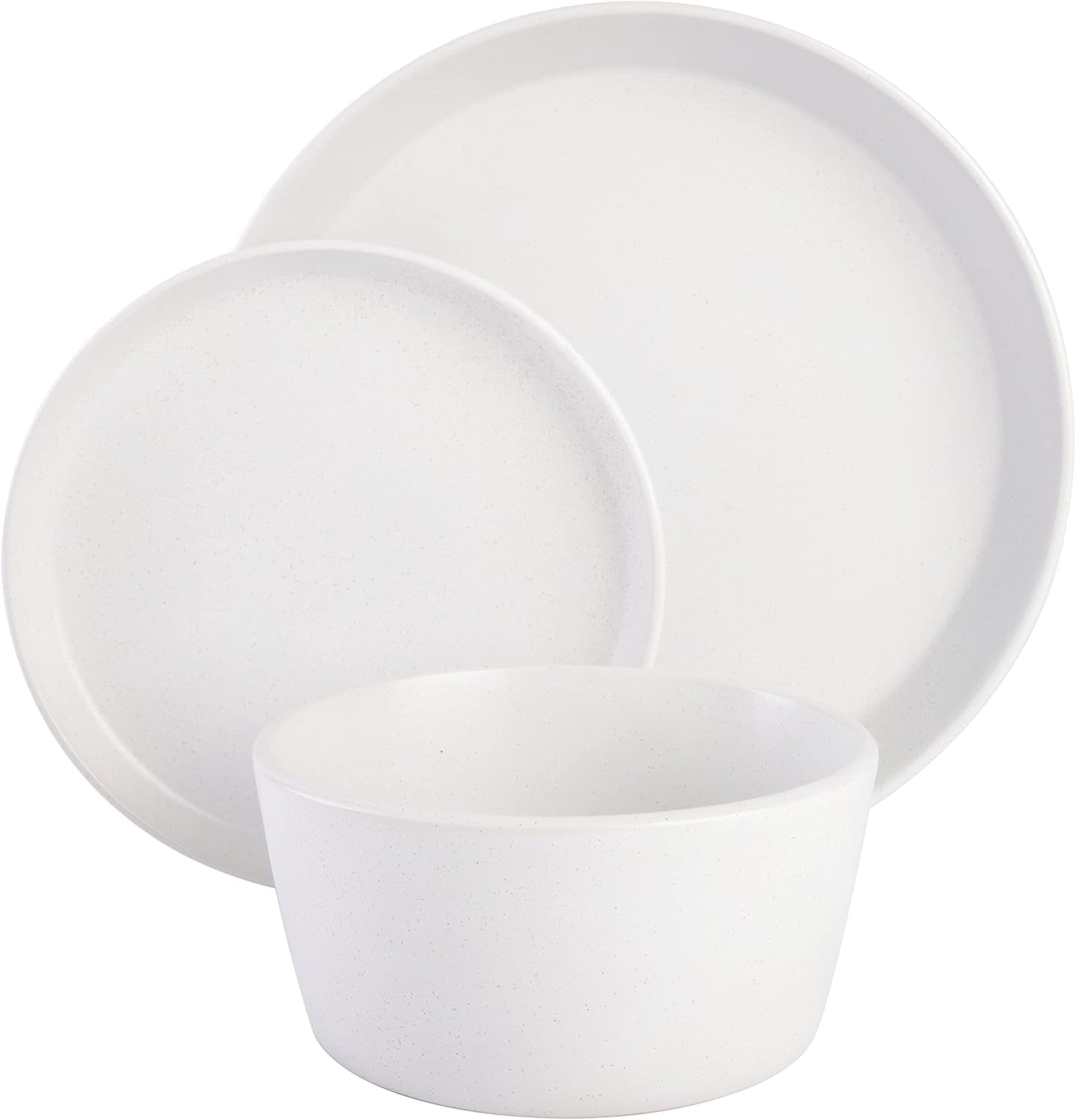Sofia Coupe serviesset, servies voor 4 (12-delig), wit met stippen
