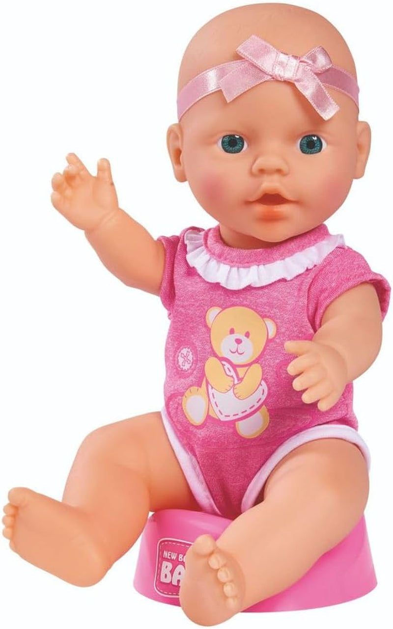 Simba 105030069 - New Born Baby Doll, vinylpop met drink- en voedingsfunctie, met geboorteakte en accessoires, 4 stuks, 30 cm, pop, vanaf 3 jaar Naty Shop Dolls