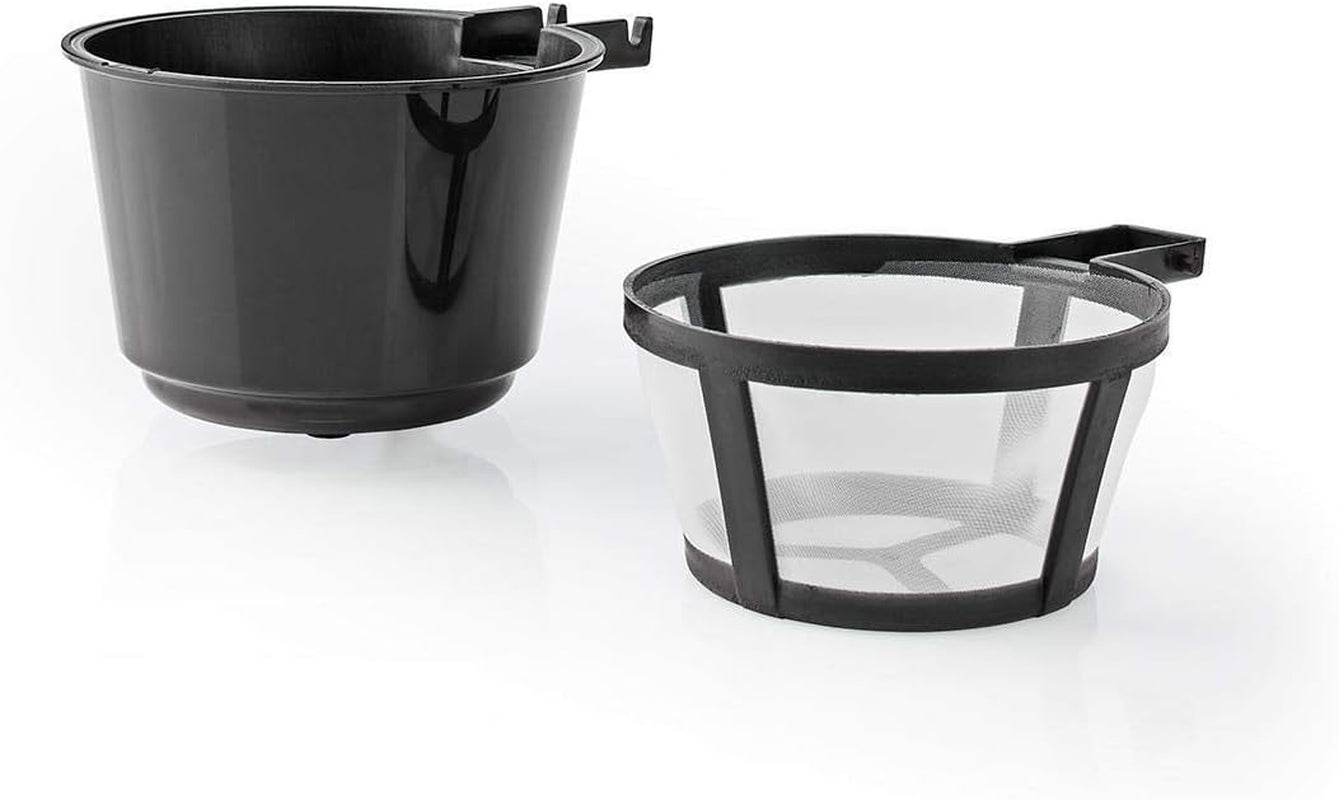 NEDIS Espressor - Gefilterde koffie - 0,4 l - 1 Kopje - Timer - Zwart/Zilver