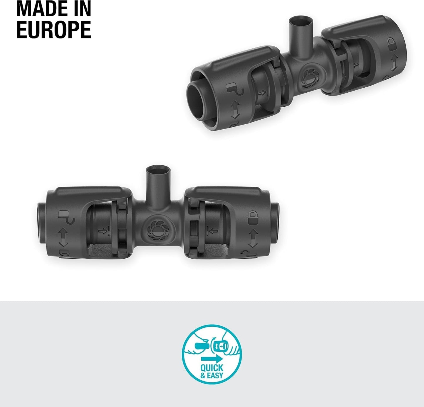 Gardena Micro-Drip-System T-stuk voor sproeikoppen: verbinding tussen 13 mm buizen en een sproeikop, automatische plantenbewatering, snelle en eenvoudige aansluittechniek, herbruikbaar (13206-20)