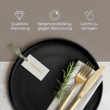 Steengoed bordenset voor 6 personen - Matzwarte 6-delige set Grote magnetronbestendige borden Elegant ontwerp - Twinzee Ebony Collection