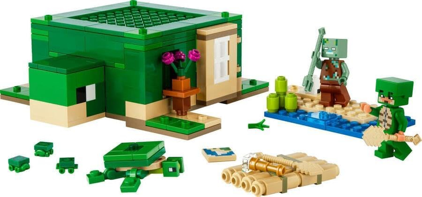 LEGO Minecraft The Turtle Beach House Speelgoedhuis met accessoires voor meisjes en jongens vanaf 8 jaar, set met dieren en personages uit de videogame, cadeau voor gamers 21254 Bouwsets Besuche den LEGO-Store