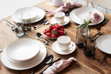 MÄSER Felise serie, elegant koffieservies voor 6 personen, tijdloos, zwarte rand, porselein, wit
