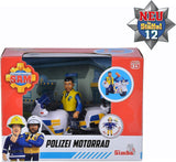 Simba 109251092 - Politiemotor Brandweerman Sam, Met Malcolm-figuur, Met accessoires, Seizoen 12, Vanaf 3 jaar Actiefiguren Naty Shop