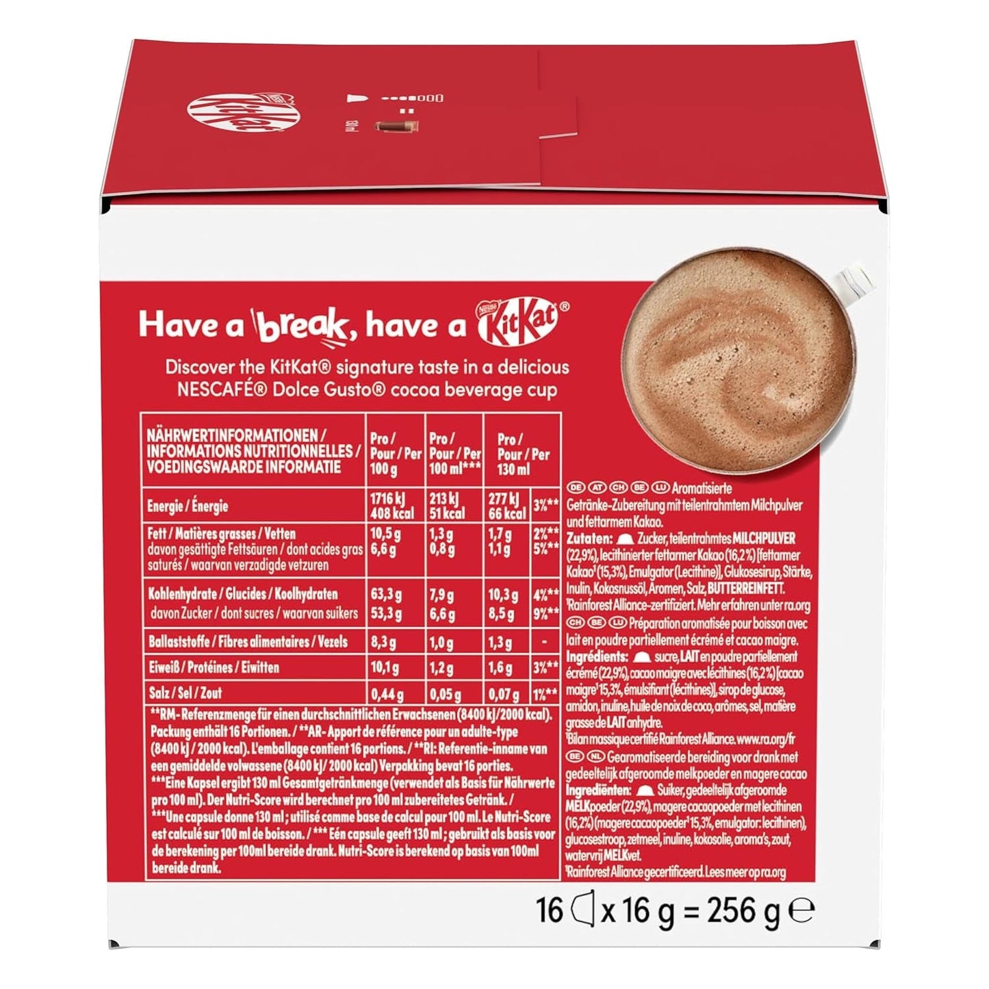 NESCAFÉ DOLCE GUSTO Kitkat Kaffeekapseln 3er-pakket (3 x 16 Kapseln)