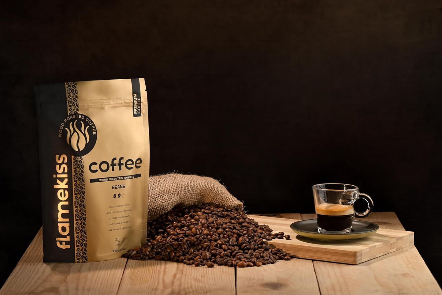 Koffiebonen 250g – Hoogwaardige Arabica- en Robusta-espressobonen, handgebrand in hout, voor de volle en aromatische smaak van koffiebonen