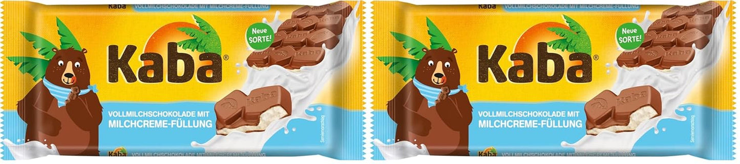 Kaba Volle Melk en Melkroom Met Chocolade Gevulde Chocoladereep 90g Reep Smeltende Chocolade Met Lichte Melkroom En Kaba Originele Smaak (Pak van 2)