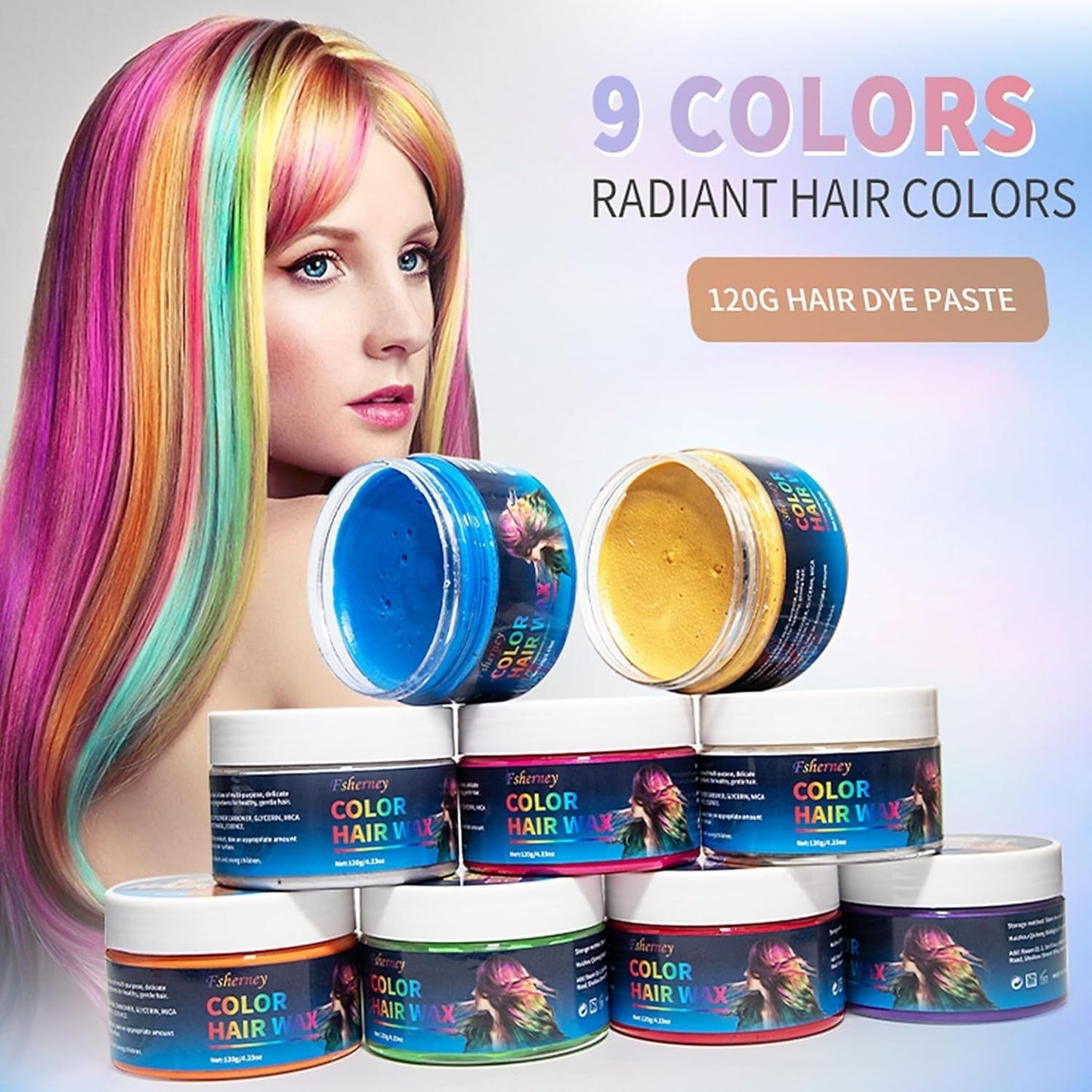 Tijdelijke groene haarverf - haarkleurwas, haarkleur voor mannen en vrouwen, natuurlijke haarpommade, kleurclip haarverfwas voor gekke feesthaarkleur (4,23 oz, groen) Naty Shop haarverf