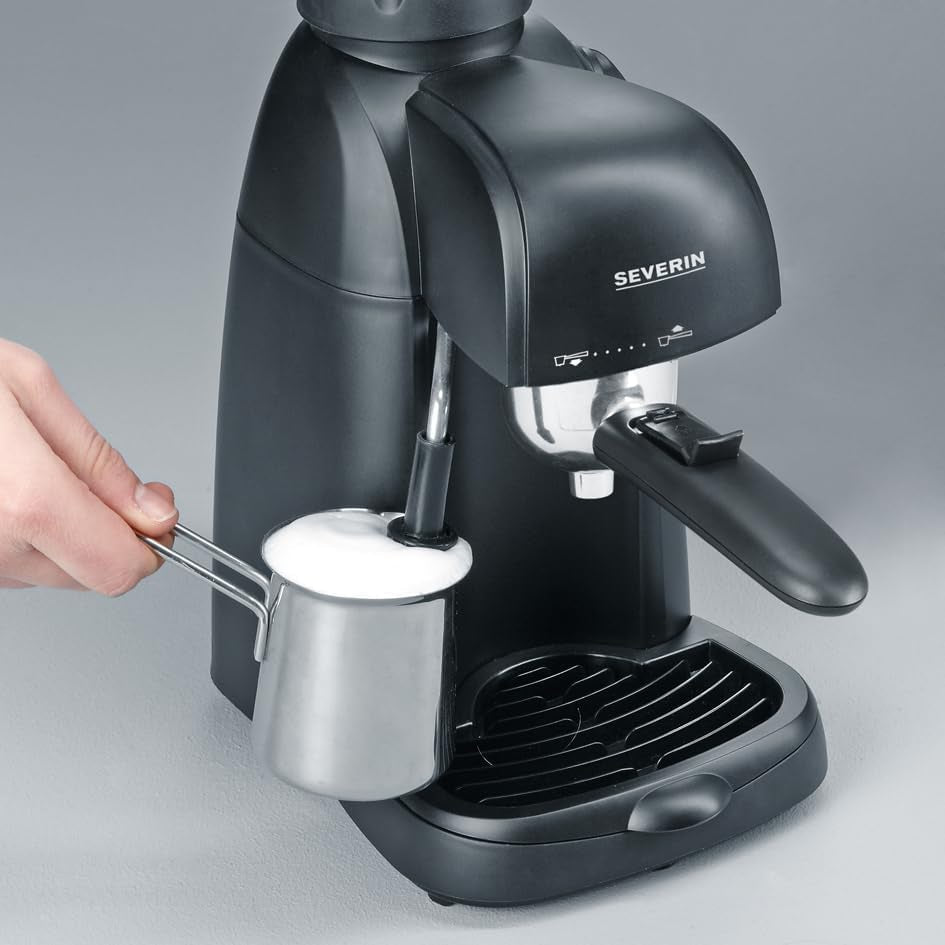 SEVERIN KA 5978 espressomachine (inclusief serveerschaal en maatlepel, maximaal 4 kopjes) zwart, Standaard