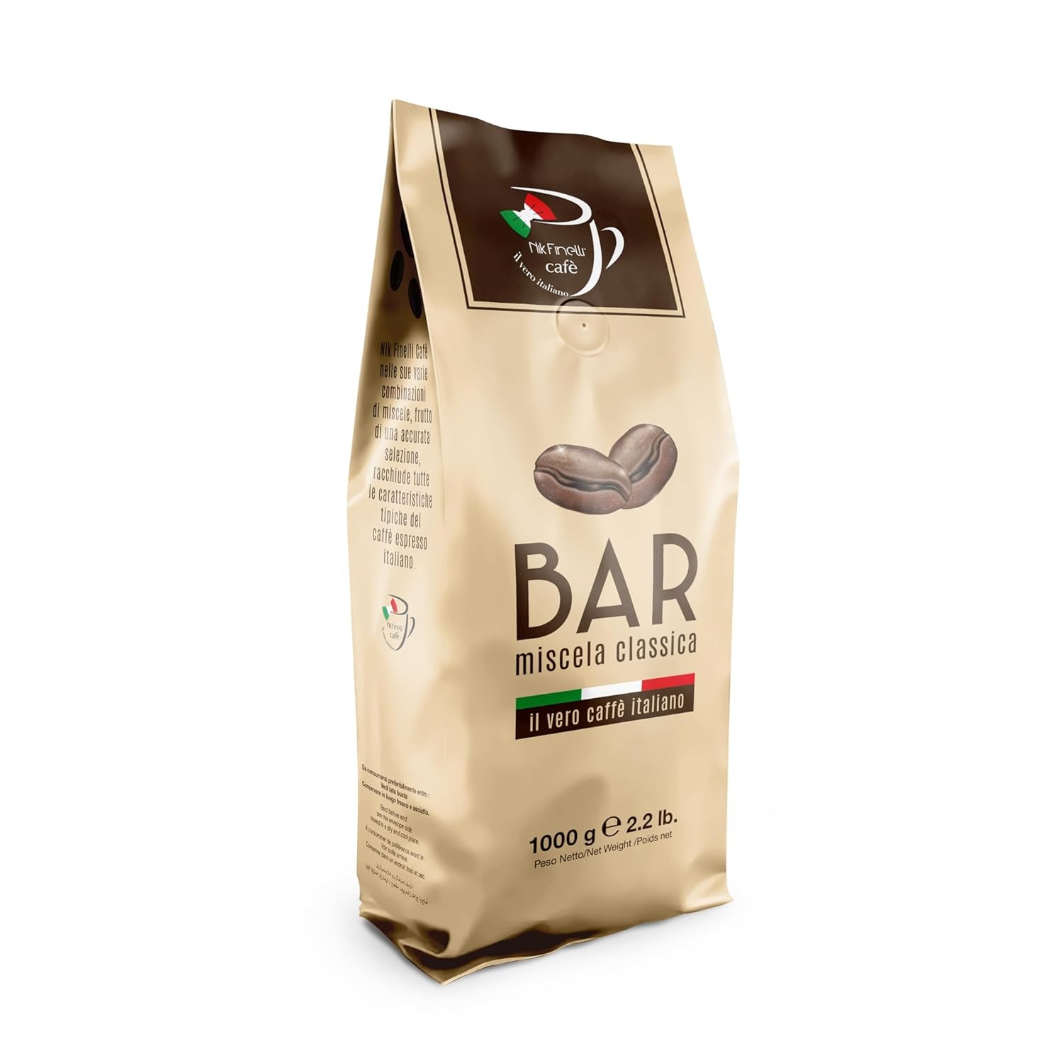 NIK CAFE' – Classico blend – gebrande koffiebonen. Zijne Excellentie, de stoere. 100% robuust