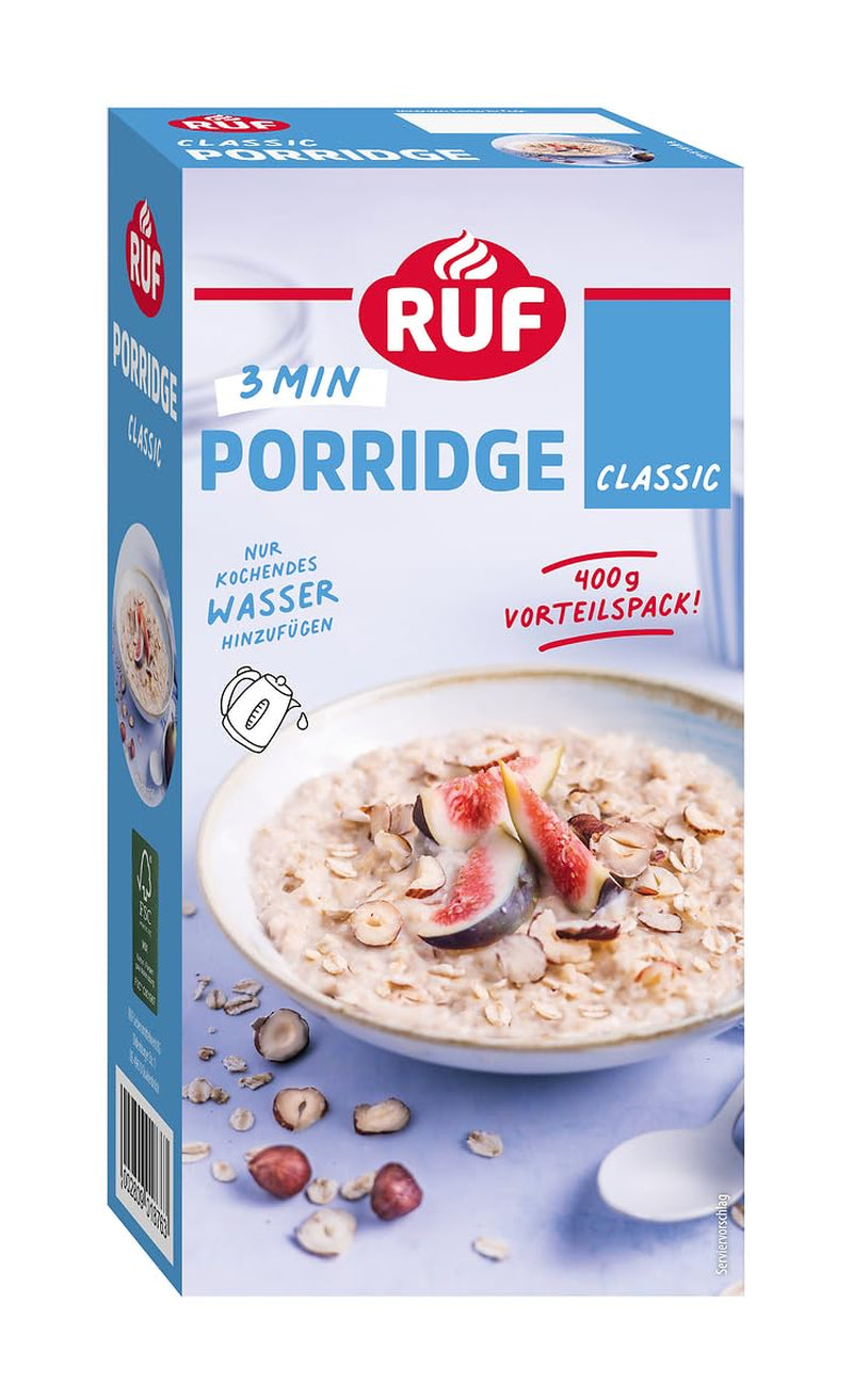 RUF Kaneelappelhavermout met hele havervlokken, delicate kaneelsmaak en gedroogde appelstukjes, snacks, bulkverpakking, 1 x 400 g