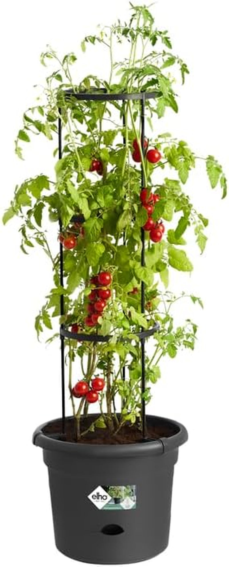 elho Green Basics Tomatenpotten 33 - Bloempotten voor buitenkweek en oogst - Ø 33,5 x H 26,0 cm - Zwart/Levendig zwart