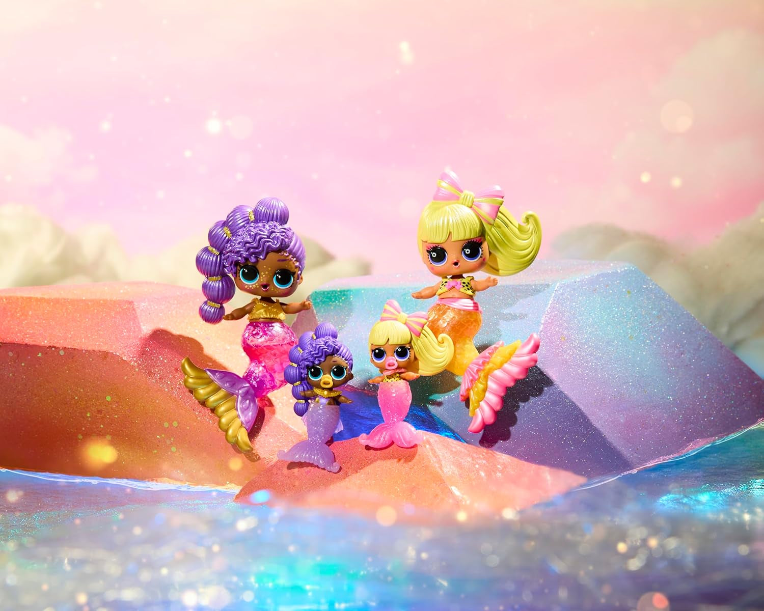 LOL Verrassing! Mermaids Makeover Magic Tots - Echte lipgloss voor jou en je pop om zelf te maken, te mixen en make-up te maken, Leuk waterspel, 6 poppen om te verzamelen - Vanaf 4 jaar
