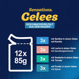 Felix Sensations Kattennatvoer in gelei, geassorteerde vismix, verpakking van 6 (6 x 12 zakjes van elk 85 g)