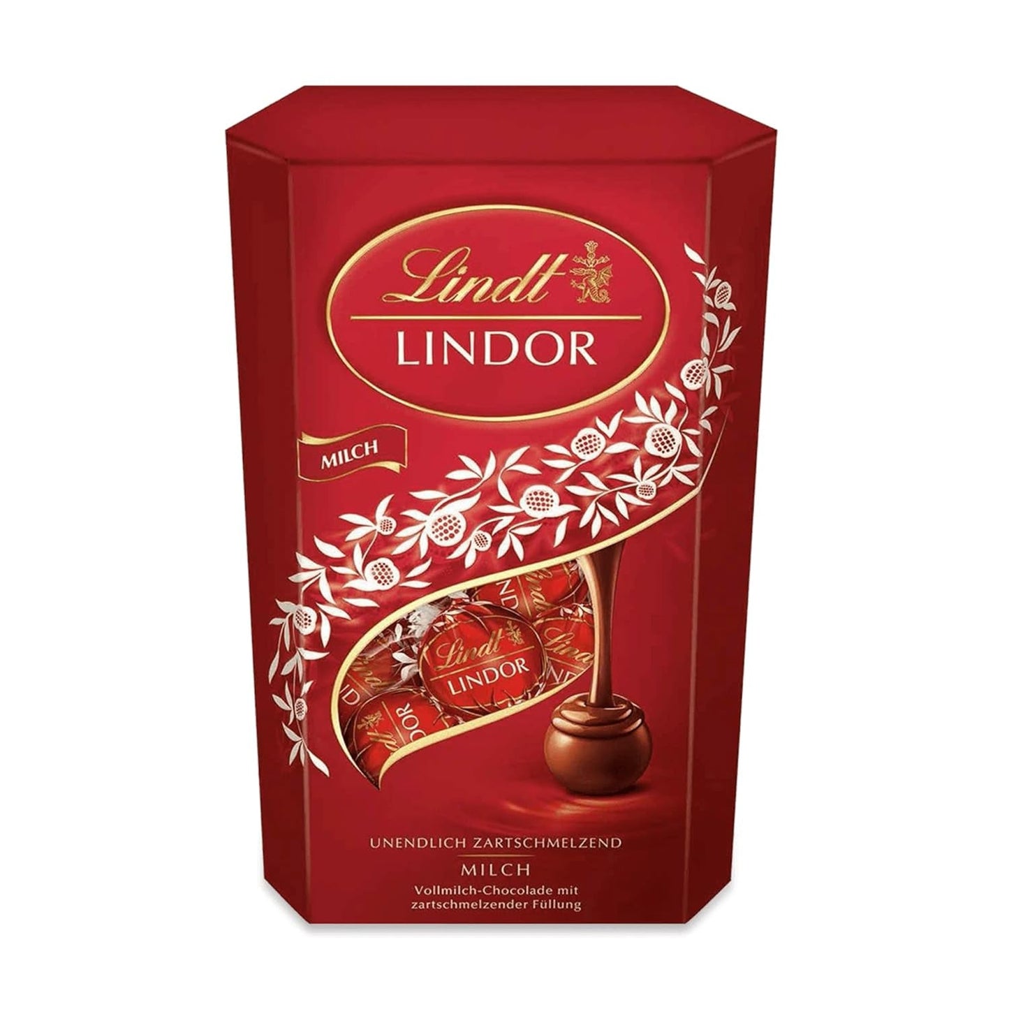 Lindt-chocolade | Melkchocolade hoorntje LINDOR | 500g | 38 Melkchocoladebolletjes met smelt-in-de-mond-vulling | Chocolade cadeau