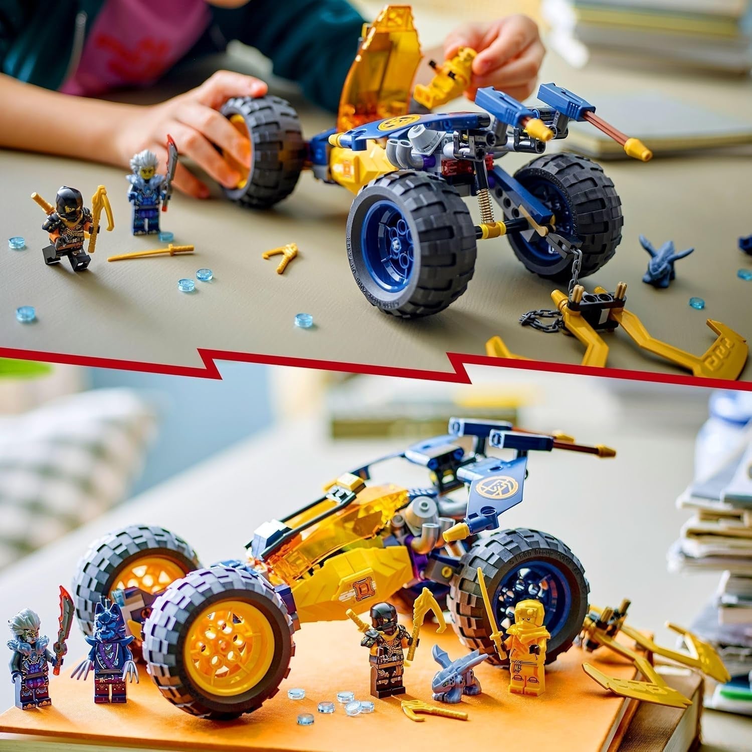 LEGO NINJAGO Arin's Ninja off-road buggy, ninja speelgoed met auto, draak en 4 minifiguren, buggy model avonturenset voor kinderen, verjaardagscadeau voor jongens en meisjes vanaf 7 jaar oud 71811 Bouwsets Beuche in LEGO-Store