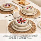 Moritz & Moritz CAVO steengoed servies voor 12 personen, 36-delig - Modern servies in zandkleur - Onderhoudsvriendelijke combinatieset met borden en schalen - Koffieservies