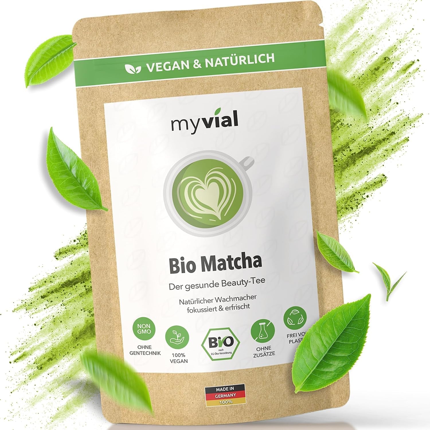 Biologisch Matcha Thee Premium Poeder 100g Hoogste Kwaliteit Groene Thee uit Japan Kagoshima - Perfect voor Smoothie Matcha Latte Japanse Groene Thee Veganistisch Geen Additieven Plastic Gratis Verpakking