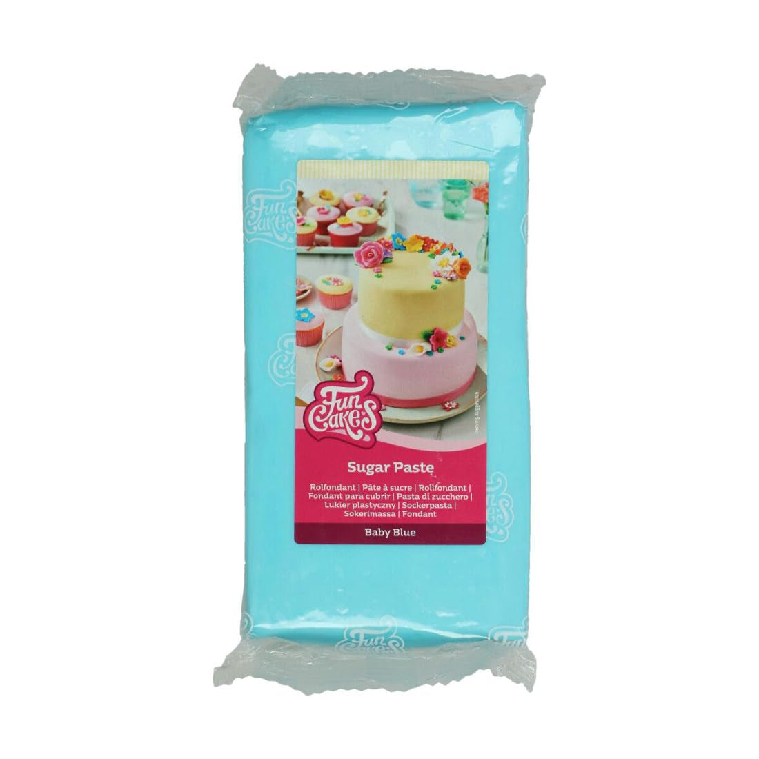 FunCakes Baby Blue Rolfondant: Gemakkelijk te gebruiken, soepel, flexibel, zacht en buigzaam, perfect voor taartversiering, halal, koosjer en glutenvrij. 1 kg Naty Shop Standaardtitel suikerpasta