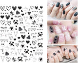 8 Blatt Nagelsticker Valentinstag Nagelaufkleber Selbstklebend Liebhaber Des Schwarzen Herzens Nail Art Sticker Decoratie Nageldesign Zubehör