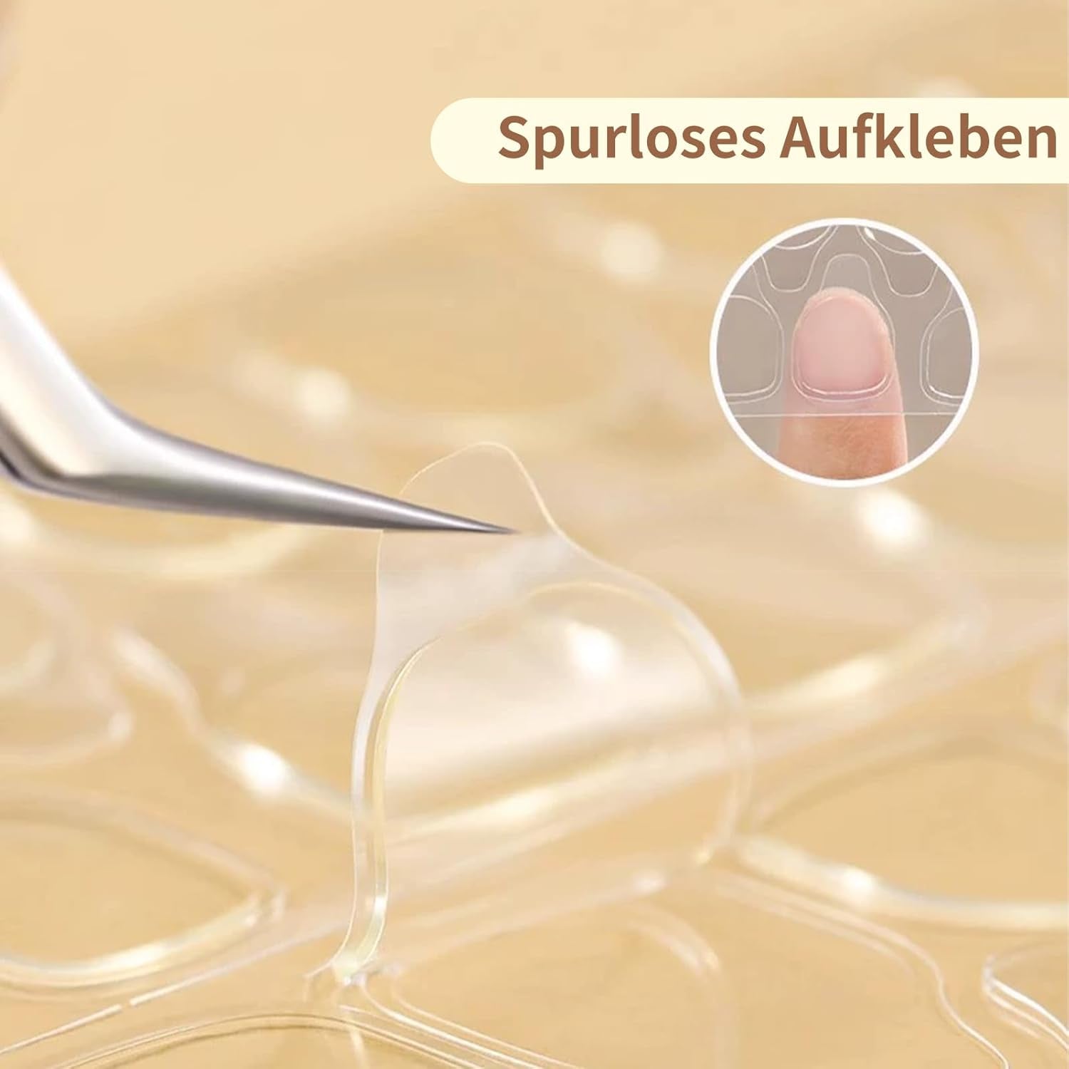 20 Jelly-nagellijmtabletten - Doorzichtige, sterke dubbelzijdige zelfklevende pads Waterdicht Herbruikbaar Druk op nagels DIY-manicureset Nagelaccessoires