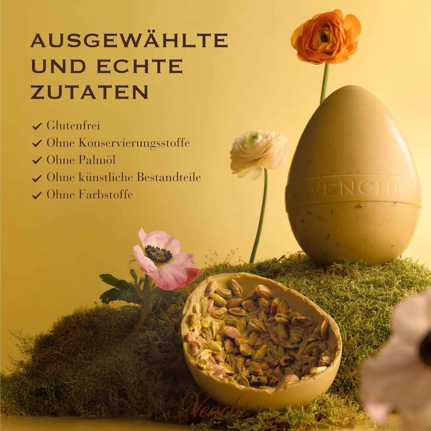 Venchi - Chocolade-ei, pistachesmaak, met hele pistache, met verrassing, glutenvrij, 500g, Paascollectie, cadeau-idee
