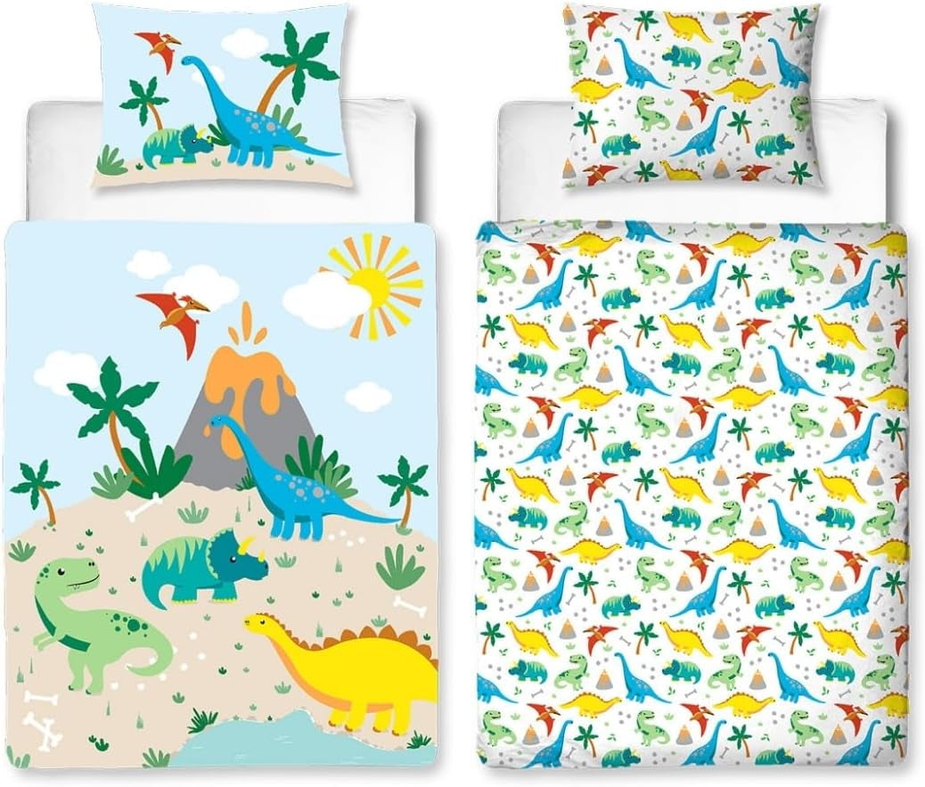 Beddengoed voor kinderen, katoen Beddengoed - kinderen Naty Shop 100 X 135 + 40 X 60 Dino flanel
