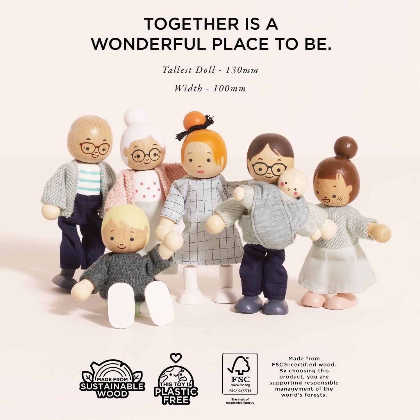 – My Doll Family houten poppenhuisspeelset | Daisylane poppenhuisaccessoiresets voor meisjes - geschikt voor kinderen vanaf 3 jaar P053