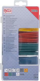 BGS 8123 | Assortiment krimpkousen | 100 stuks | Kleurrijk | Verhouding 2:1 | 6 maten | Inclusief bijpassende doos
