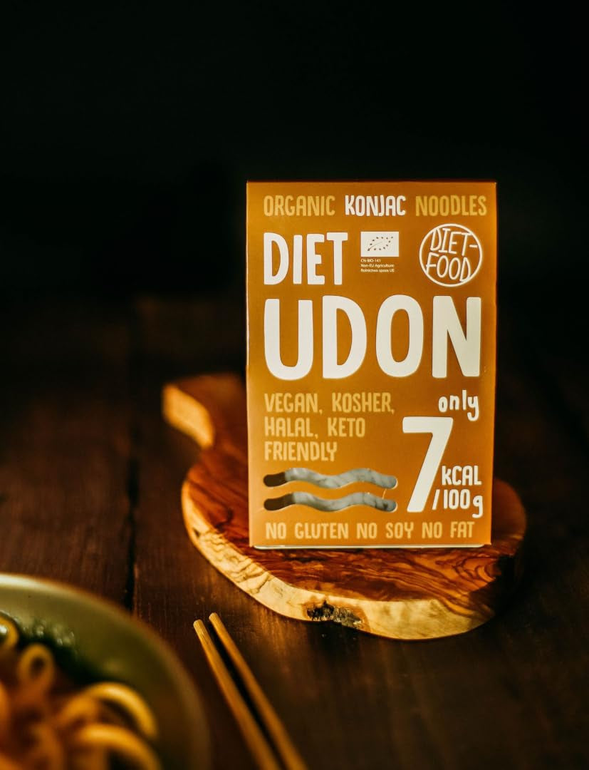 Udon Shirataki Konjac Noodles Bio 385g - Caloriearm, glutenvrij, veganistisch - gemaakt van konjacwortel, rijk aan vezels