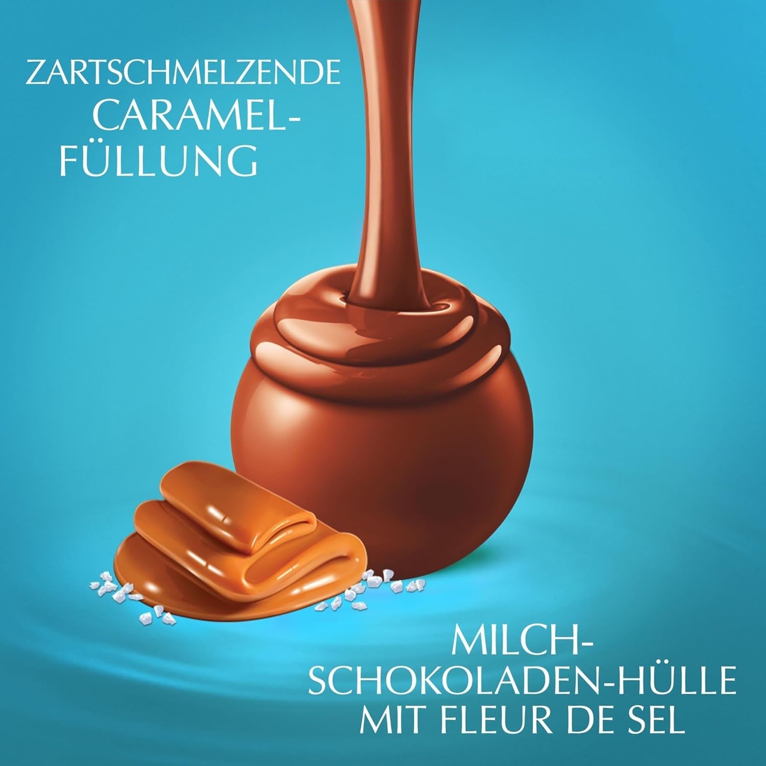 Lindt-chocolade | LINDOR Gezouten Karamel Kornet | 500g | 38 Melkchocoladebolletjes met Gezouten Karamelvulling | Geschenk van chocolade