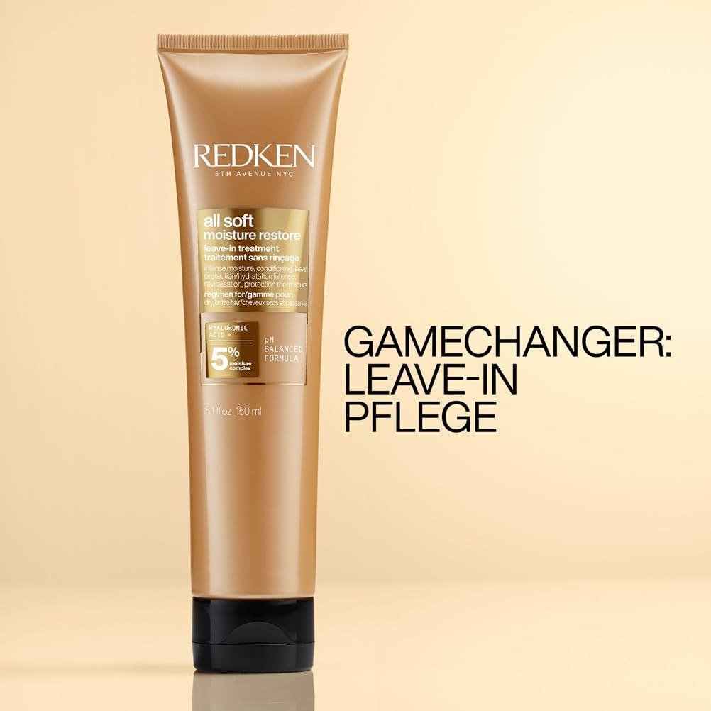 Redken Haarmasker met hyaluronzuur voor droog haar, antikroezen en hittebescherming tot 230°C, geheel zacht vochtherstellende leave-in-masker, 1 x 150 ml Naty Shop haarmasker