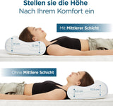 ORTHOVERSE orthopedisch kussen - neksteunkussen, slaapkussen, kussen, traagschuimkussen, kussen, nekpijnkussen - in hoogte verstelbaar, aloë vera hoes, medische hulp Naty Shop Cervicale orthopedische kussens