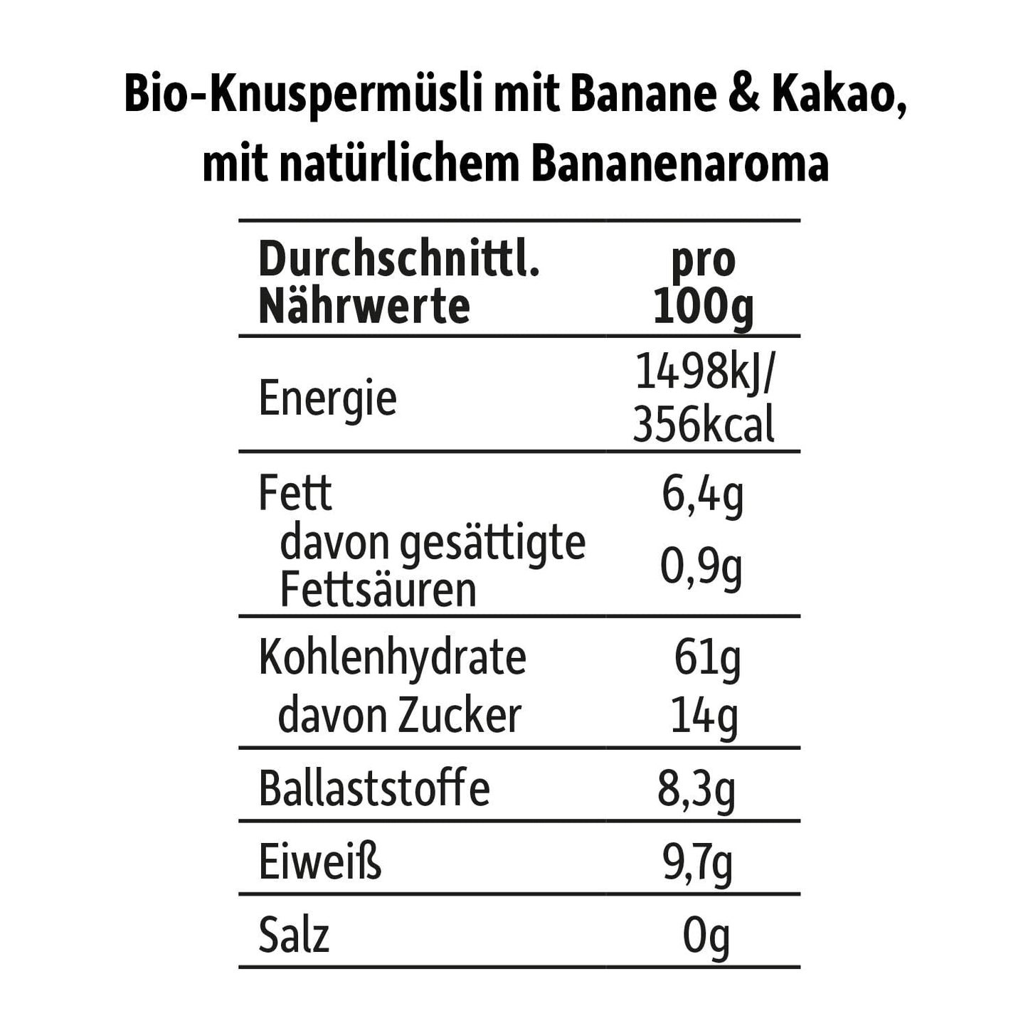 FRECHE FREUNDE KIDS, Bobs & DIKKAS Krokante banaan-cacaomuesli, knapperige chocolademuesli voor kinderen, suikerarm, geen toevoegingen, 100% veganistisch, 6 stuks (6 x 280 g)
