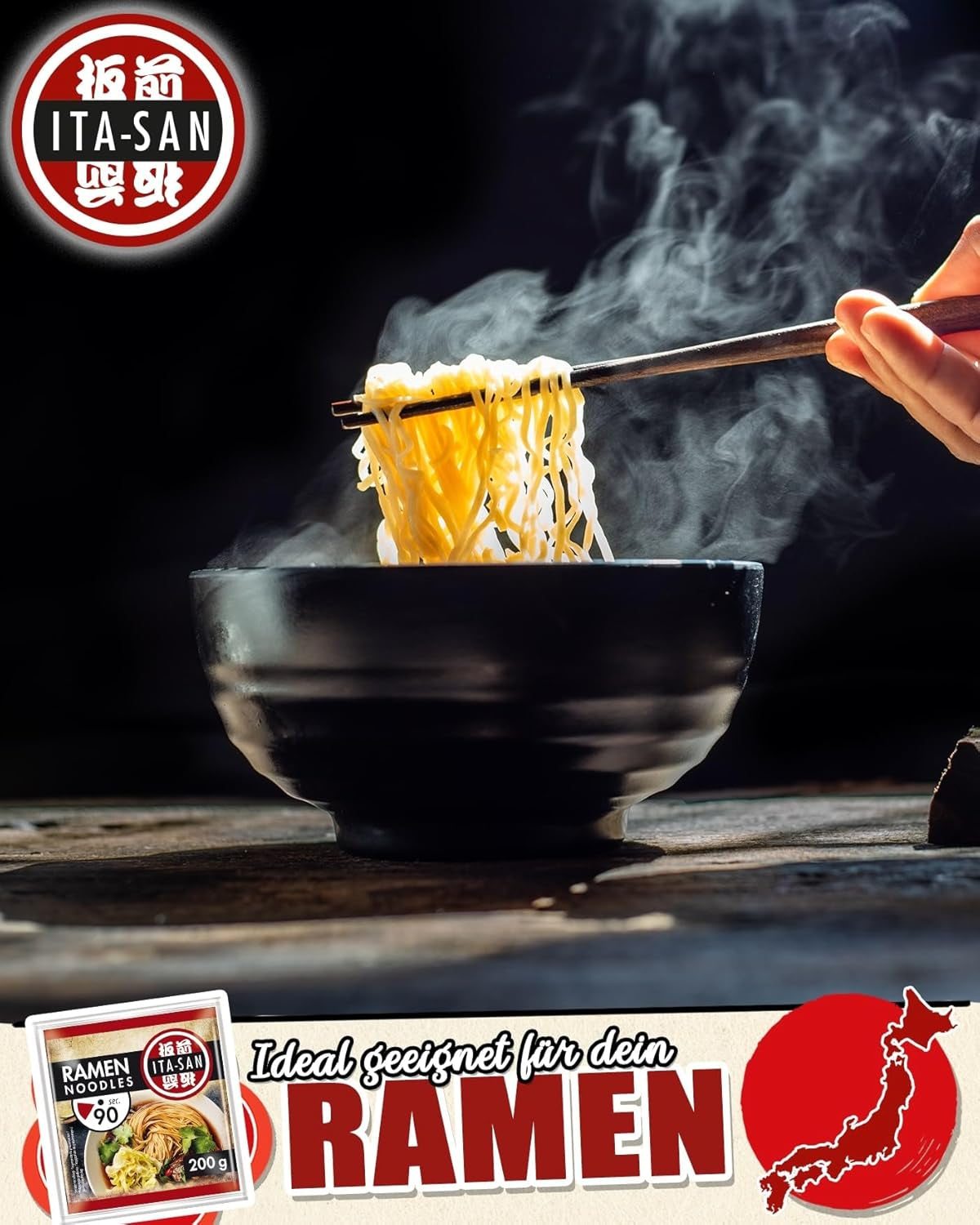 ITA-SAN Ramen-noedels, snelle en gemakkelijke bereiding, 30 x 200 g
