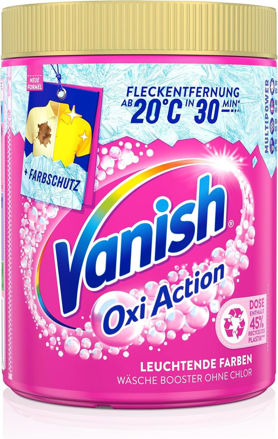 Vanish Oxi Action Poeder Roze - 1,125 Kg - chloorvrij vlekverwijderings- en wasverbeteringspoeder - voor gekleurde was Wasmiddelen Naty Shop