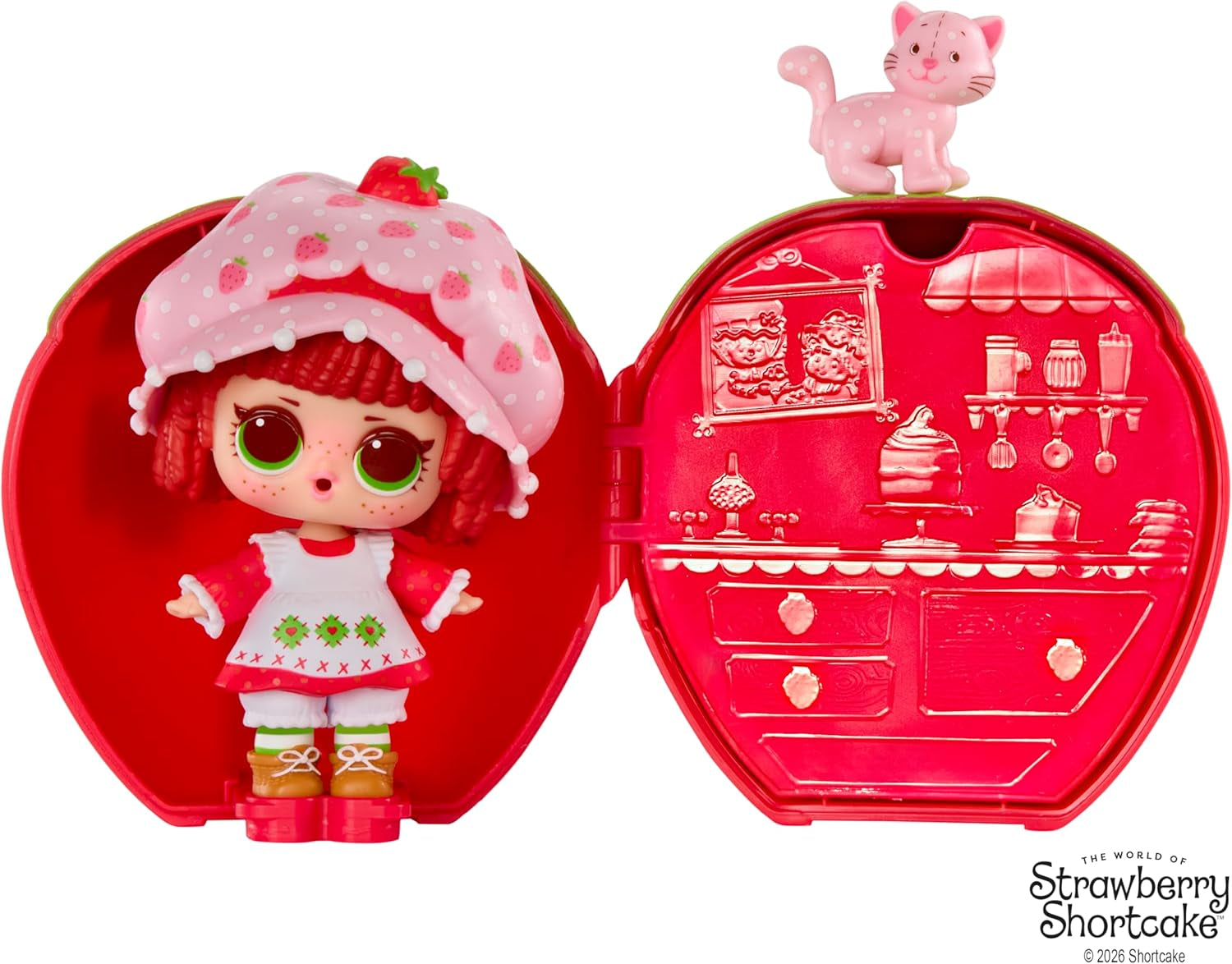 LOL Verrassing! Loves Strawberry Shortcake Tots - Geurpoppen om te verzamelen met 7 verrassingen, huisdier, mode, schoenen, hoed, speelset met Strawberry Shortcake Convertible House, vanaf 4 jaar