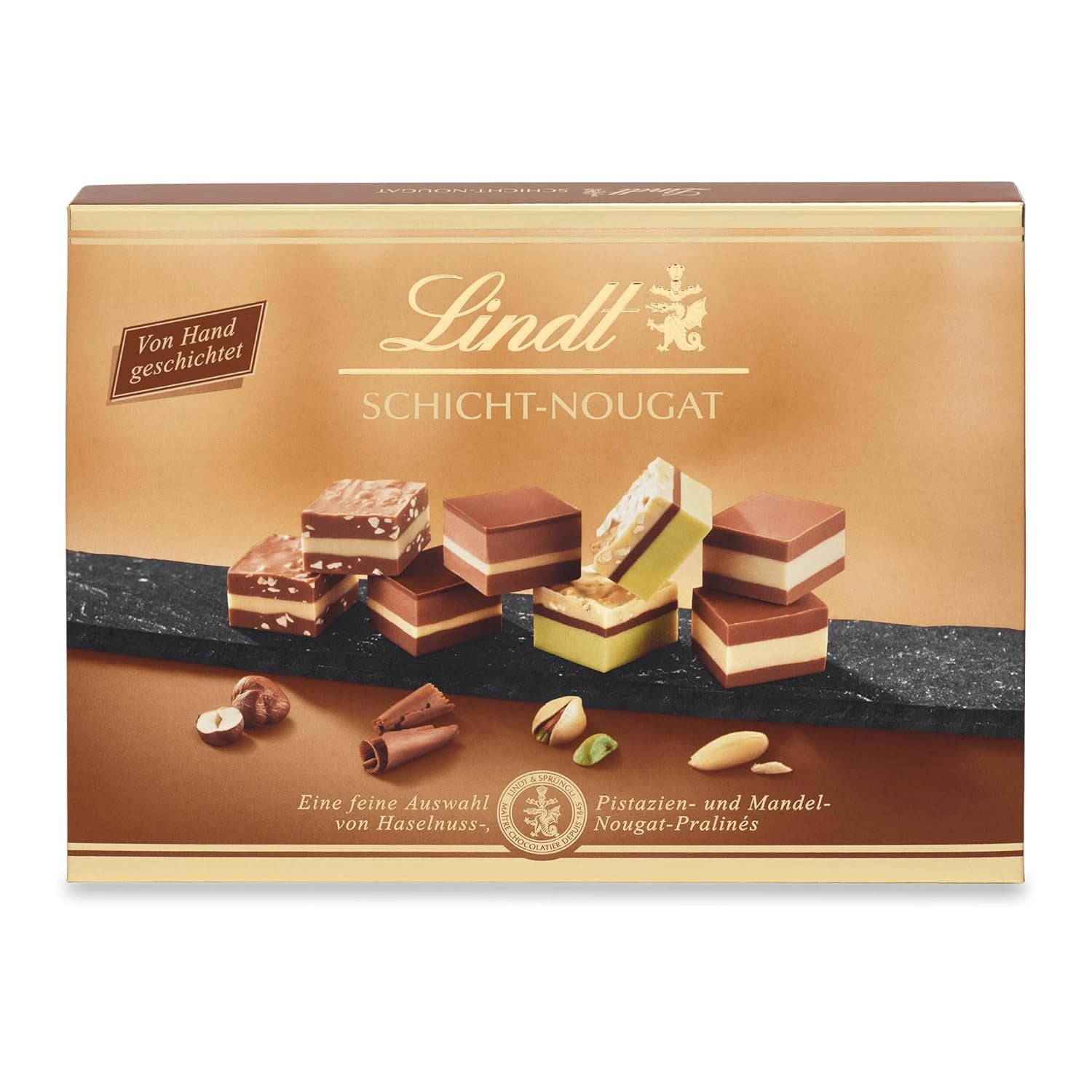Lindt, Doos met 12 Peperkoekspecialiteiten met Amandelen, Hazelnoten en Pistachenoten, 125 gram Naty Shop Standaardtitel