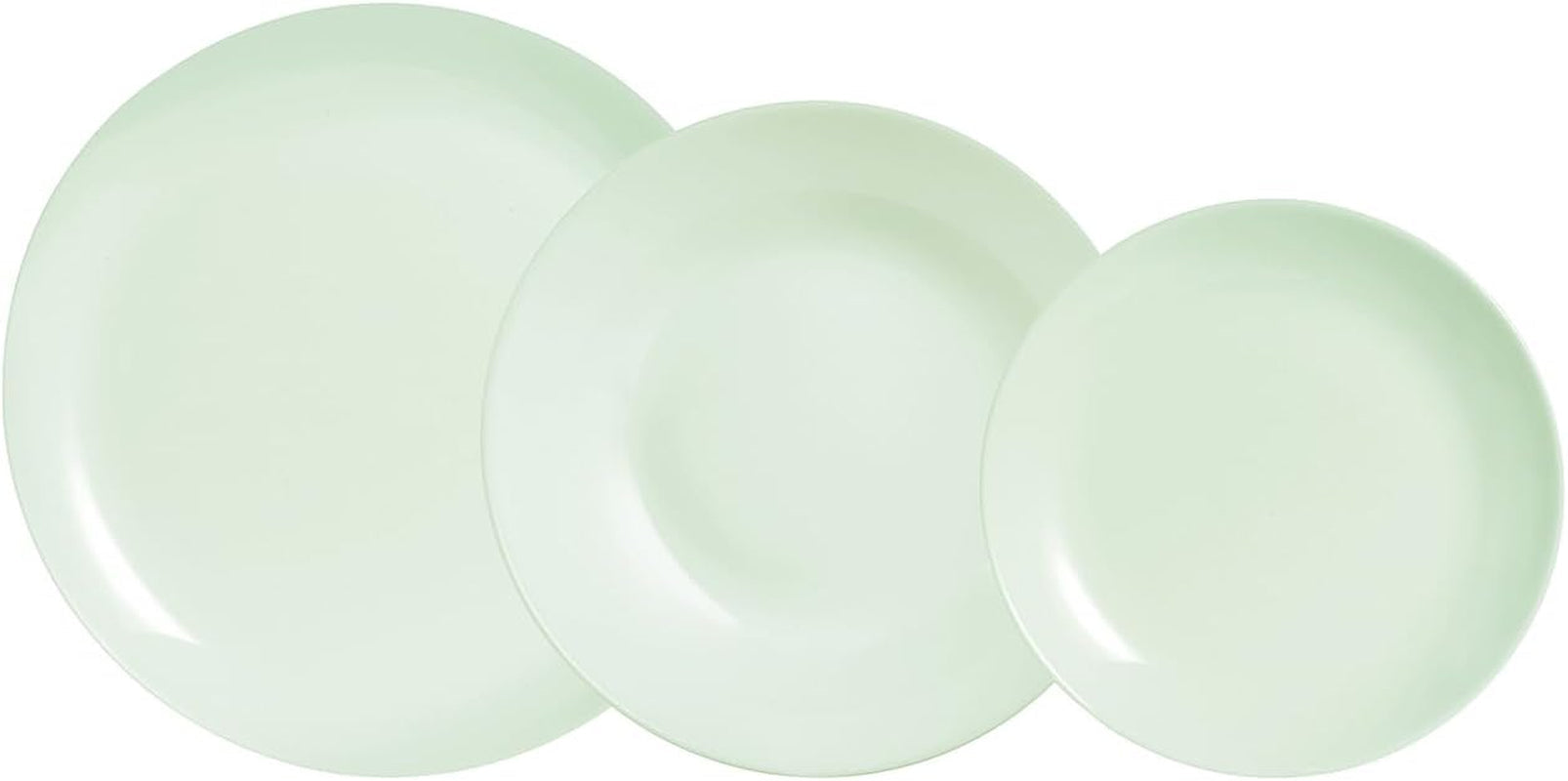 Opaalglazen tafelservies, groen, 12-delig, voor 4 personen