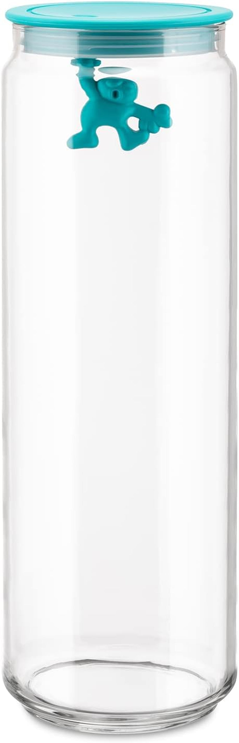 Alessi "Gianni" glazen keukenpot met verzegeld deksel, thermoplastische hars, zwart, 27,5 x 13,5 x 28 cm Voedselbewaardozen Naty Shop lichtblauw 1,9 x 13,5 x 9 cm