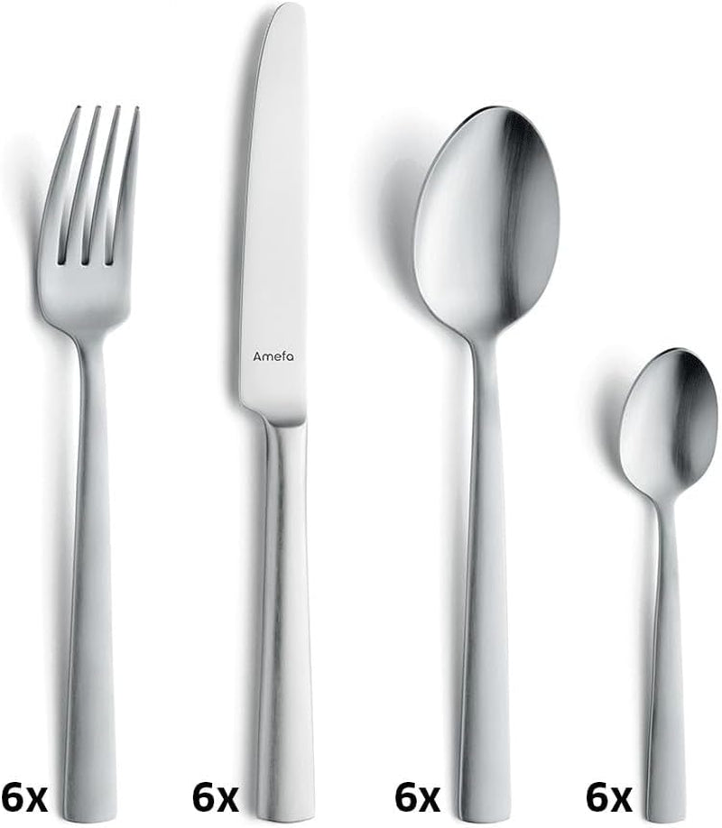 Amefa Ventura Bestekset 6 Personen, 24 Delen, RVS 18/0, Keuken Naty Shop