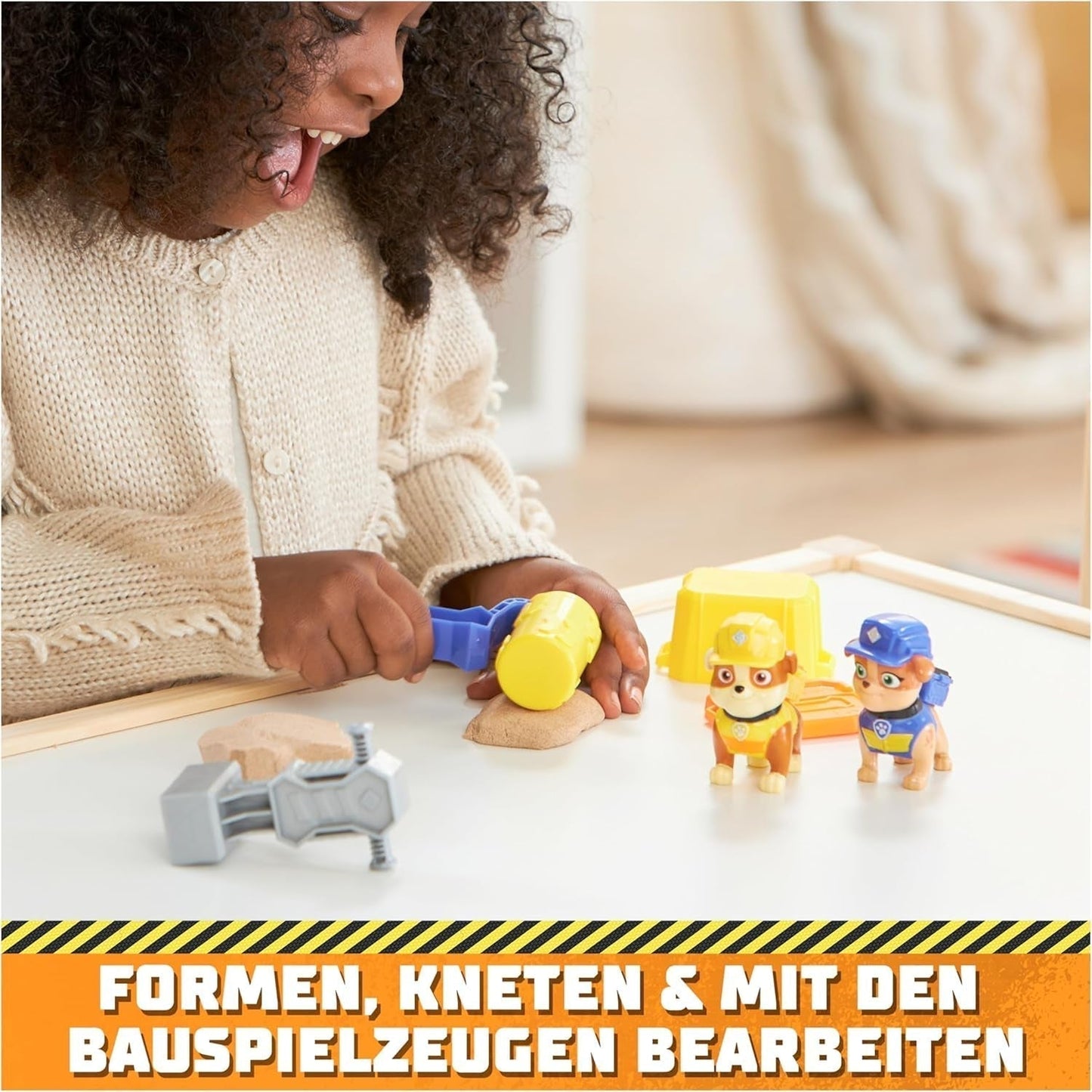 Rubble & Crew - Rubble & Mix figuur-actiefigurenset, 2 bouwspeelgoed en 85G kinetisch bouwzand, speelgoed geschikt voor kinderen vanaf 3 jaar actiefiguren Naty Shop
