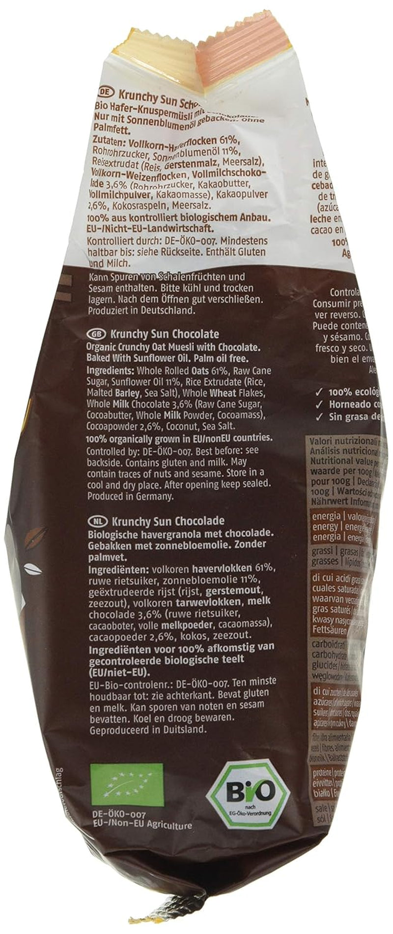 Schuurwoning Krunchy Sun | Muesli met chocolade | Ecologisch | Vegetarisch, 375 gram