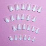 Zelfklevende kunstnagels set - Franse kunstnagels - 24 stuks Kort Vierkant Ontwerp Wit Roze Gradiënt Kunstnagels Ballerina Manicure (Kort Roze Gradiënt)